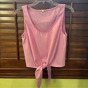 Gianni Bini Pink Tie-Front Tank Top
